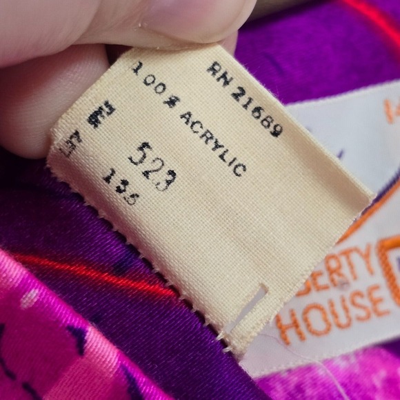 Vintage Liberty House Maxi Dress Womens 14 Purple Kiyomi Tropical Resort 60s 70s - Picture 8 of 15